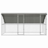 Hondenhok met opslag 2 pcs Zilver 4 x 2 x 2 m Staal 4