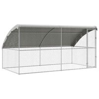 Hondenhok met opslag 2 pcs Zilver 4 x 2 x 2 m Staal 2