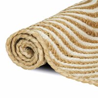 Vloerkleed Natuurlijk en Wit 60 x 250 cm Jute 3