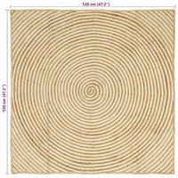 Vloerkleed Natuurlijk en Wit 120 x 120 cm Jute 8