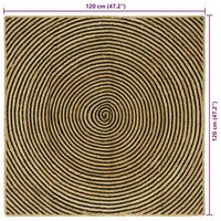 Vloerkleed Natuurlijk en Zwart 120 x 120 cm Jute 9