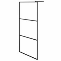 Inloopdouchewand transparant 100x195 cm ESG-glas zwart 2
