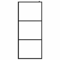 Inloopdouchewand transparant 100x195 cm ESG-glas zwart 3