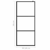 Inloopdouchewand transparant 100x195 cm ESG-glas zwart 6