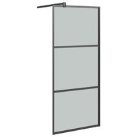 Inloopdouchewand 90x195 cm donker ESG-glas zwart 2