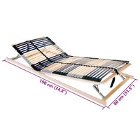 Lattenbodem Bruin 80 x 190 cm Massief beukenhout 7