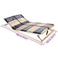 Lattenbodem Bruin 120 x 190 cm Massief beukenhout 7