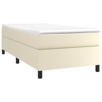 Boxspring bed kunstleer cr&egrave;mekleurig 80x200 cm 3