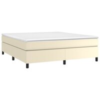Boxspring bed kunstleer cr&egrave;mekleurig 180x200 cm 3