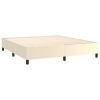 Boxspring bed kunstleer cr&egrave;mekleurig 180x200 cm 4