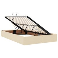 Opslag bed met matras met hoofdeinde Cr&egrave;me 120 x 200 cm Stof 6