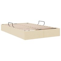 Opslag bed met matras met hoofdeinde Cr&egrave;me 120 x 200 cm Stof 9