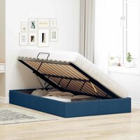 Opslag bed met matras met hoofdeinde Blauw 120 x 200 cm Stof 4