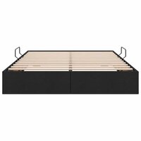 Opslag bed met matras met hoofdeinde Zwart 140 x 190 cm Stof 7