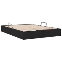 Opslag bed met matras met hoofdeinde Zwart 140 x 190 cm Stof 9