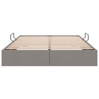 Opslag bed met matras met hoofdeinde Taupe 140 x 190 cm Stof 7