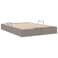 Opslag bed met matras met hoofdeinde Taupe 140 x 190 cm Stof 9