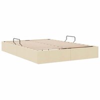 Opslag bed met matras met hoofdeinde Cr&egrave;me 140 x 190 cm Stof 5