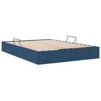 Opslag bed met matras met hoofdeinde Blauw 140 x 190 cm Stof 9