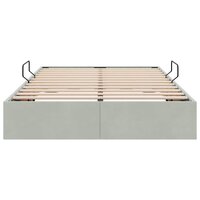 Opslag bed met matras Lichtgrijs 120 x 200 cm Fluweel 7