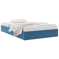 Opslag bed met matras Donkerblauw 120 x 200 cm Fluweel 2