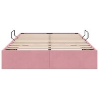Opslag bed met matras met hoofdeinde Roze 120 x 200 cm Fluweel 7