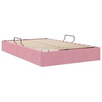 Opslag bed met matras met hoofdeinde Roze 120 x 200 cm Fluweel 9
