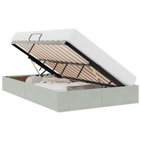 Opslag bed met matras Lichtgrijs 120 x 200 cm Fluweel 3