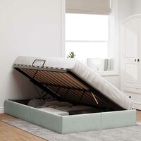 Opslag bed met matras Lichtgrijs 120 x 200 cm Fluweel 4