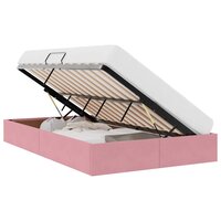 Opslag bed met matras met hoofdeinde Roze 120 x 200 cm Fluweel 3