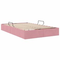 Opslag bed met matras met hoofdeinde Roze 120 x 200 cm Fluweel 5