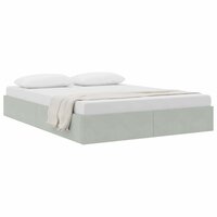 Opslag bed met matras Lichtgrijs 140 x 190 cm Fluweel 2