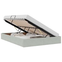 Opslag bed met matras Lichtgrijs 140 x 190 cm Fluweel 3