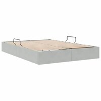 Opslag bed met matras Lichtgrijs 140 x 190 cm Fluweel 5