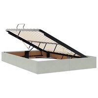 Opslag bed met matras Lichtgrijs 140 x 190 cm Fluweel 6