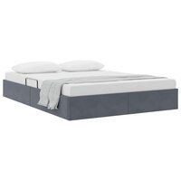 Opslag bed met matras Donkergrijs 140 x 190 cm Fluweel 2