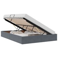 Opslag bed met matras Donkergrijs 140 x 190 cm Fluweel 3