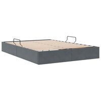 Opslag bed met matras Donkergrijs 140 x 190 cm Fluweel 5
