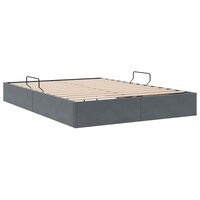Opslag bed met matras Donkergrijs 140 x 190 cm Fluweel 9