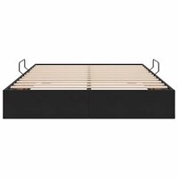 Opslag bed met matras met hoofdeinde Zwart 140 x 190 cm Fluweel 7