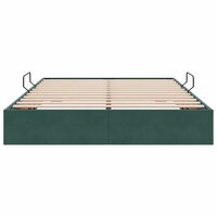 Opslag bed met matras Donkergroen 140 x 190 cm Fluweel 7
