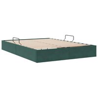 Opslag bed met matras Donkergroen 140 x 190 cm Fluweel 9