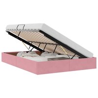 Opslag bed met matras met hoofdeinde Roze 140 x 190 cm Fluweel 3