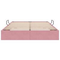 Opslag bed met matras met hoofdeinde Roze 140 x 190 cm Fluweel 7