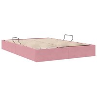 Opslag bed met matras met hoofdeinde Roze 140 x 190 cm Fluweel 9
