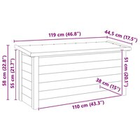 Opbergbox Naturel 119 x 44,5 x 58 cm Ge&iuml;mpregneerd grenenhout 9