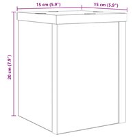 Plantenstandaard 2 pcs Zwart Eiken 15 x 15 x 20 cm Bewerkt hout 9