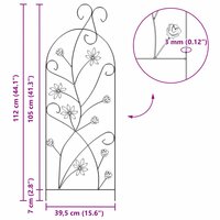 Tuinhek 3 pcs Groen 112 x 40 cm Staal 9