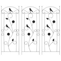 Tuinhek 3 pcs Zwart 112 x 40 cm Staal 2