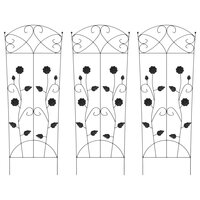 Tuinhek 3 pcs Zwart 112 x 40 cm Staal 2